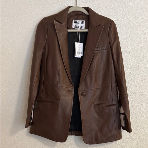 Walter Baker Jackets & Blazers - Walter Baker Mia Walnut Leather Blazer Jacket
